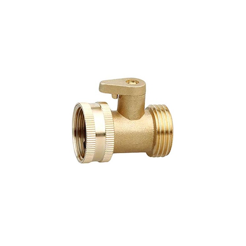 Hanobo Heavy Duty Brass Garden Hose Connector with Shut Off