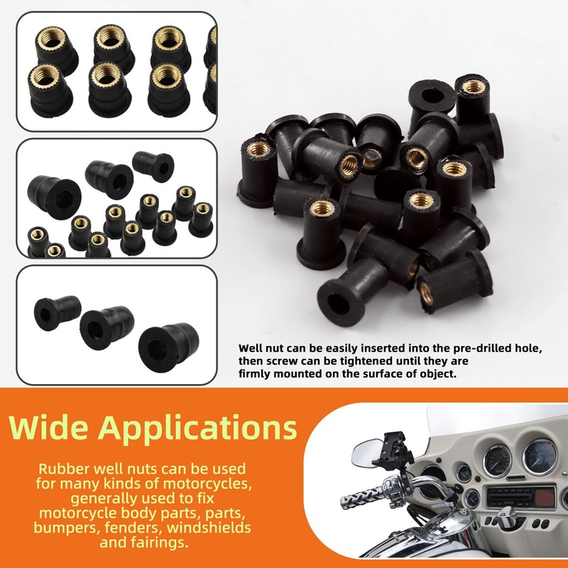 Tanstic 37Pcs M4 M5 M6 Rubber Well Nuts Kit, Neoprene