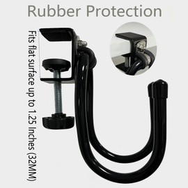 Pmsanzay Desk Mount Bag Holder Hook Under Counter Clamp-On Backpack Hanger Heavy Duty Purse Hook Table Handbag Hanger Portable Various Heavy Items Desk Hook - Reduce Desk Clutter