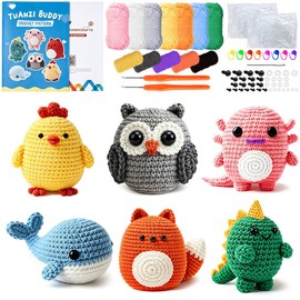 7CDXD - 6 Kit de Crochet para Principiantes, Animales Crochet Kit DIY