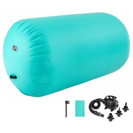 Air Roller Gymnastics Barrel Tumbling Mat Inflatable Air Spot Tumble Track Mat Backbend Trainer with Air Pump for Training/Yoga/Backflip/Home Use