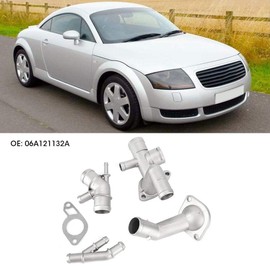 KSTE 4Pcs/Set Aluminum Engine Coolant Hose Flange Kit Compatible with Mk4 Golf 1.8T 2000-2005 06A121132A