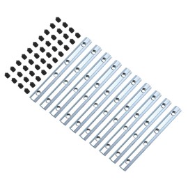 sourcing map Straight Line Connector, 10Pcs 3.9inch Inside Joint Brackets with M5 Screws for 2020 Series Aluminum Extrusion Profile T Slot 6mm (Silver)