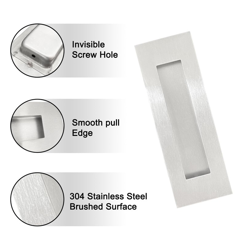 youthua 6 Inch Recessed Finger Flush Pulls，Pocket Door Handles，for Sliding