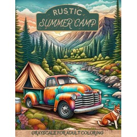 Rustic Summer Camp: Adult Coloring Book with Tranquil Mountain Settings, Vintage Tents & Canoes, Funny Forrest Friends, Crackling Campfires and so much more! (Rustic Seasons Coloring Collection)