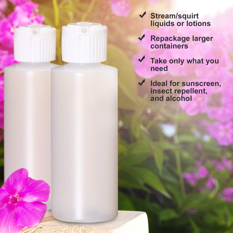 Onisavings Plastic Cylinder Bottles with Flip Top Pour Spout -