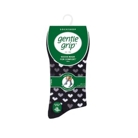 Gentle Grip SOCKSHOP Ladies Soft Top Patterned and Striped Soft Breathable Bamboo Socks in a Multipack of 3 Mono 4-8 Black SOLRM