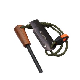JHZABPO Ferro Rod Survival Kit, Flint and Steel Flint Fire Starter Kit, Fast Fire Stick with Survival Whistle