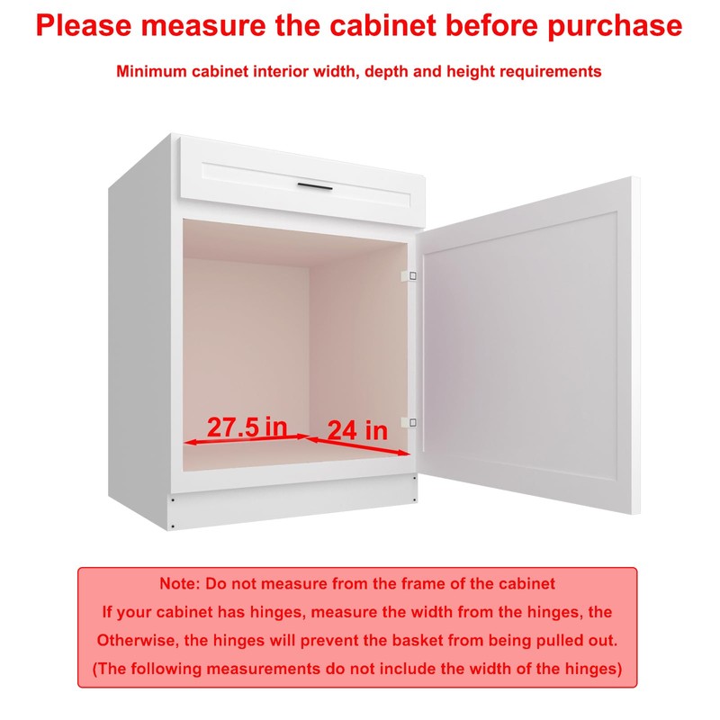 Sikarou Pull Out Cabinet Organizer 26" W x 21" D,