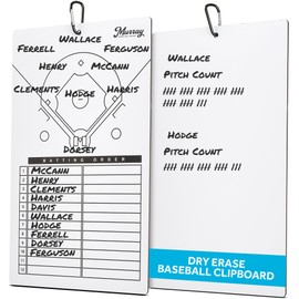 Murray Sporting Goods Dry Erase Coaches Clipboard | Double-Sided Dry Erase White Board (Baseball)