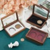 SUPERFINDINGS 1 Set Challenge Coin Display Case 2-Slot Wood Challenge