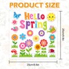 FYSUIMU 2 Sheet Spring Thick Gel Clings Colorful Flower Garden