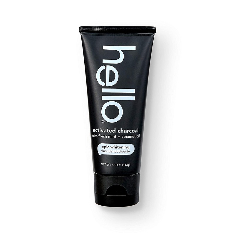 Hello Oral Care Activated Charcoal Fluoride Whitening Toothpaste, Vegan &