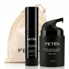 FETEN Face Care Set for Men - Eye Cream and Face Cream - Skin Care Products for Men - Skincare Set for Men Face Moisturiser - Creams against Dark Circles, Wrinkles and Bags for Men