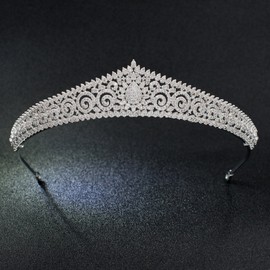 Full Cubic Zirconia CZ Wedding Royal Tiara Diadem Women Hair Jewelry Accessories S17803