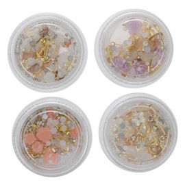 WOONEKY Nail Charms for Acrylic Nails 3d Flower Decorations for Diy Manicure Fashion and Elegant 4 Boxes