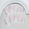 Mkwntg 24Pcs Ombre Press on Nails Medium Almond Fake Nails