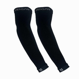 Zensah Alpaca Wool Compression Arm Warmers - Long Fingerless Sleeves, Thermal Arm Tights for Running, Cycling, Women and Men (Black, Small-Medium)