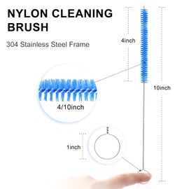 Flexible Drain Brush Cleaner Kit – CPAP Hose Cleaner 5ft Long Elastic Double Head Nylon Cleaning Brush + 3pcs 10” Straw Brushes for Aquarium Water Filter Pipe Air Tube Fish Tank Tub Sinks Glass Vase