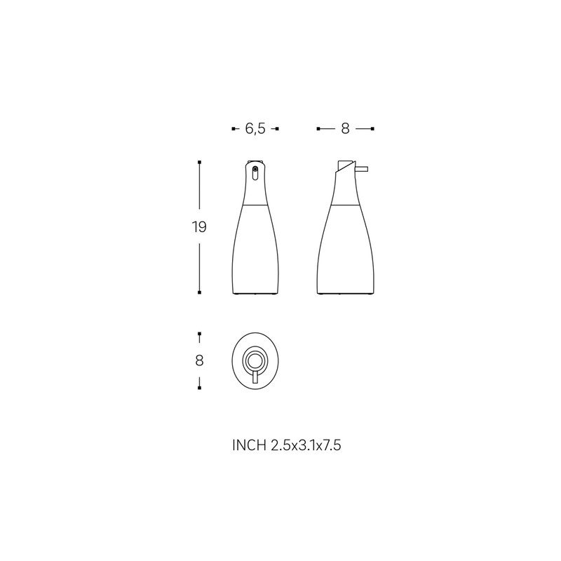 COSMIC Soap dispenser Grey 300ML Freestanding Accesory Measures 7 x