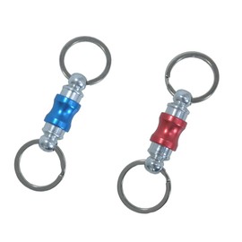 CWZ Titanium Quick Release Keychain, Retractable Key Chain Detachable Keychain Clip，Pull Apart Key Rings for Men Women, Blue+red, 80MM*25MM*40MM