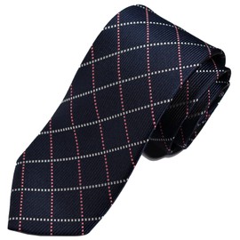Michikorondon mk-007-A Made in Japan Necktie Brand KOSHINO Plaid Pattern, 100% Silk, Present, Gift, Stylish, Suit Jacket, Unisex, Unisex, Available, navy