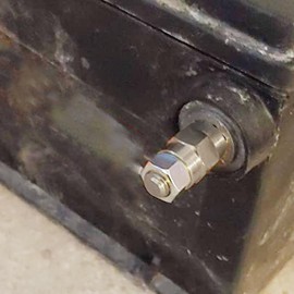 Ampper 3/8"-16 Brass Side Post Battery Terminal Stud Bolts, Nickel Plated Standard Battery Side Post Extender Extension Bolt Compatible with GM Post, Pack of 2