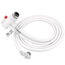 6FT Countertop dishwasher inlet and drain hose kit, compatible with all major brands, includes faucet adapter