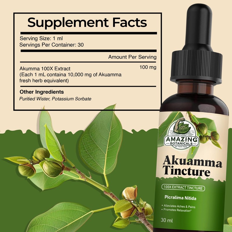 Amazing Botanicals Akuamma 100X Extract Tincture 300,000 mg