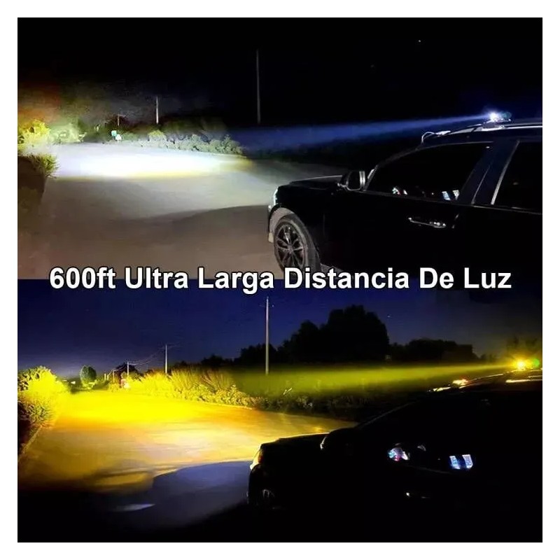 Faros De Lupa De Doble Color De 120w Para Auto,