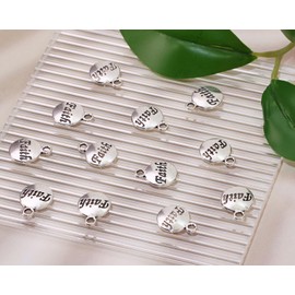 Shapenty Faith Charms Alloy Metal Inspiration Message Pendants Charms Bulk for Keychain Earrings Bracelets Necklace Jewelry Making Accessories DIY Craft Gift Decoration, 80PCS