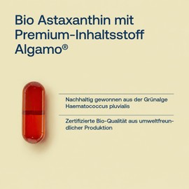 Effective Nature Organic Astaxanthin 8 mg per capsule - from the green algae Haematococcus pluvialis - with organic olive oil - vegan