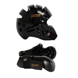 PROFORCE Lightning Martial Arts Protective Sparring Gear Bundle - Headgear/Gloves (Black, Child Large)