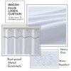 White Shower Curtain with Oliver Green Border, Modern Chic Faux