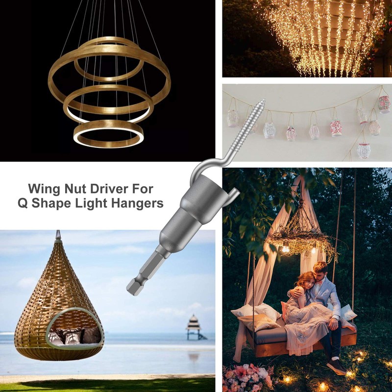 3 Pack 3 Size 1/4" Hex Shank，Power Wing Nut Driver