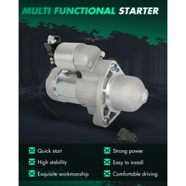 SCITOO Starter Motor 19067 for INFINITI for EX35 3.5L 2008-2011 for INFINITI for FX35 3.5L 2009-2010 for INFINITI for G35 3.5L 2007-2008 for INFINITI for M35 3.5L 2009-2010 1.4KW CW 12V 12T
