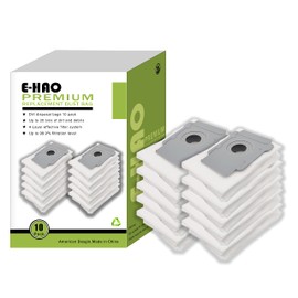 E-HAO 10 pack Vacuum bags compatible for iRobot Roomba i&j&s Series Clean Base Automatic Dirt Disposal, Replacement bags for iRobot Roomba j6+j7+j8+i7+i1+i2+i3+i4+i6+i8+s9+ Models