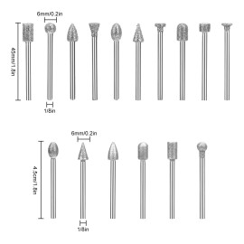TheSiliconValley 40pcs 1/8" Shank Diamond Burr Bits Drill Set for Dremel Rotary Tool 60 120 Girt