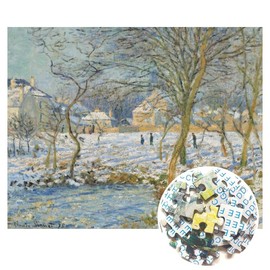 Vetheuil in Winter by Claude Monet, Jigsaw Puzzle 1000 Pieces, Art Puzzles for Adults 1000 Pieces Age 14+ Museum Famous Paintings (The Pond, Snow Effect)