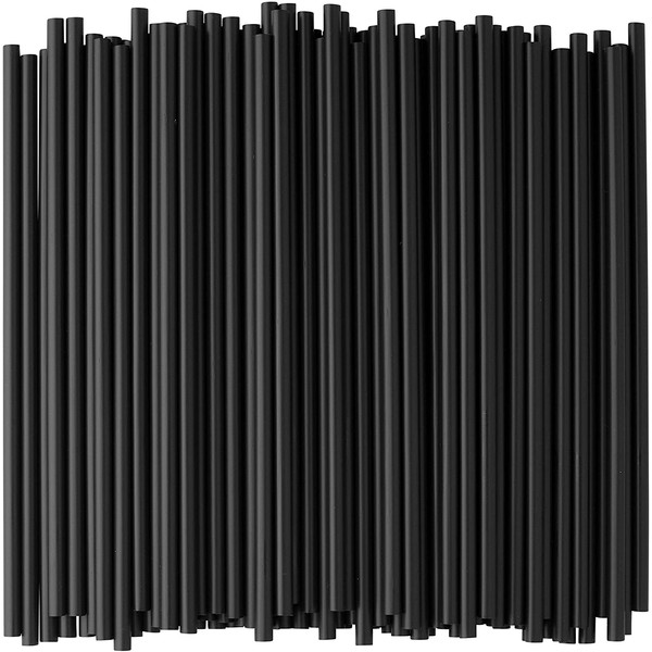 Crystalware, Black Plastic Straws, 7 3/4 Inches, Jumbo Pack 500 Straws