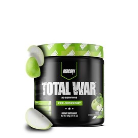 Redcon1 Total War Preentrenamiento ? 30 Porciones, Aumenta la Energ?a, Aumenta la Resistencia y el Enfoque, Beta-alanina, Cafe?na (Manzana Verde)