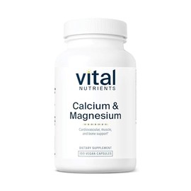 Vital Nutrients  Calcio y magnesio (225 mg  75 mg)  Soporte cardiovascular, muscular y hueso  100 cápsulas vegetarianas por botella                   