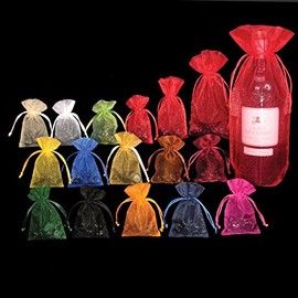 The Ribbon People Club Pack of 36 Green Organza Tie Gift Bags 5.5" x 8"