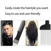 TSUOUKL 4pcs Afro Comb, Metal Curl Comb Durable Comb Curling