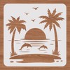 BENECREAT Summer Theme PET Plastic Drawing Templates, 12"x12" Dolphin Sea