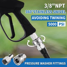 FENG PAI 4Pack NPT 3/8 Inch Pressure Washer Adapter Set, 4 Sets Stainless Steel Internal Male and Female Quick Connector Kit, Pressure Washer Internal Female and Male Thread Fitting