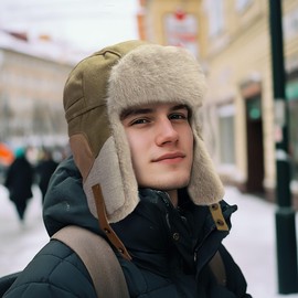 Clakllie Winter Warm Bomber Hat Adult Faux Fur Trapper Trooper Snow Hats Ushanka Russian Hunting Hat Thick Fleece Ear Flap Aviator Pilot Cap Outdoor Windproof Coldproof Ski Earflap Hat