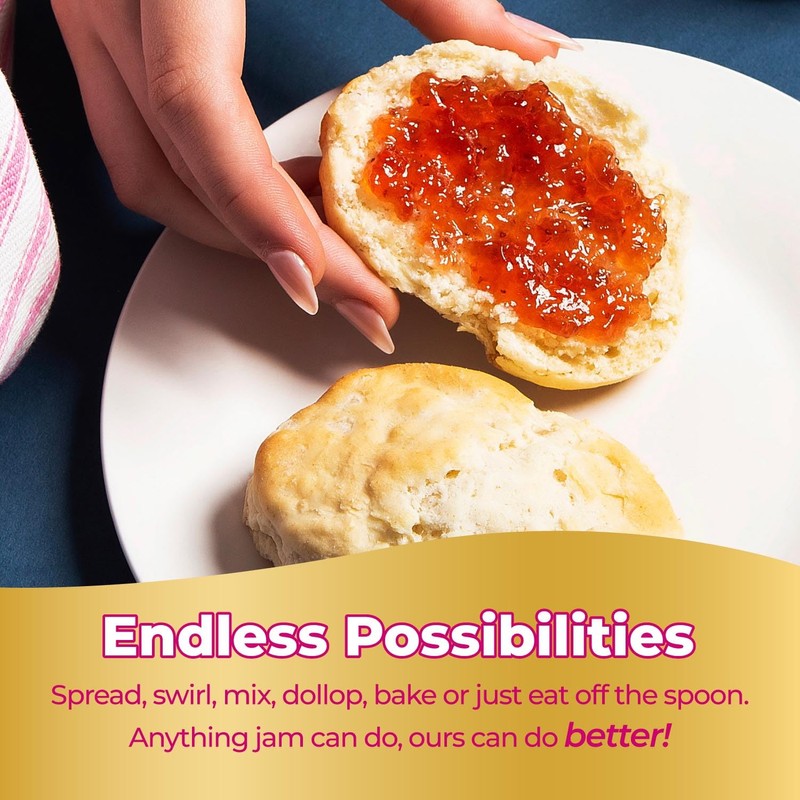 ChocZero Raspberry Jam Preserves, No Added Sugar, Keto Fruit Spread,