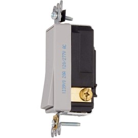 Leviton 20 Amp, 120/277 Volt Decora Plus Rocker Single-Pole AC Quiet Switch, 5621-2GY, Gray