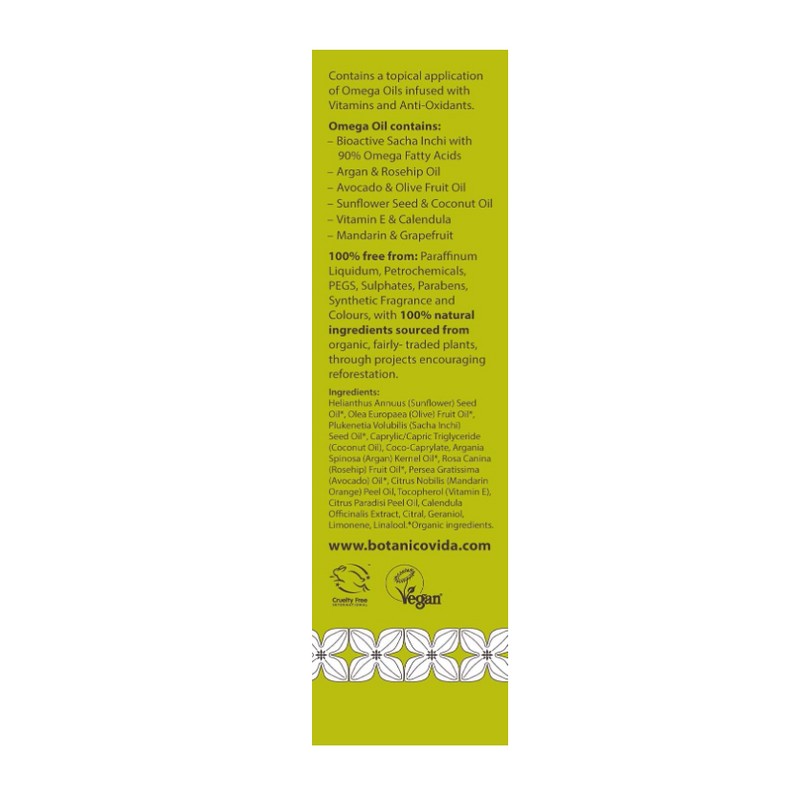 Botanico Vida Omega Oil, 50ml (1.69 fl oz). The 100%